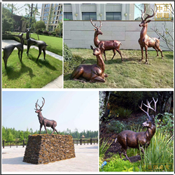 戶(hù)外花園林銅鹿雕塑