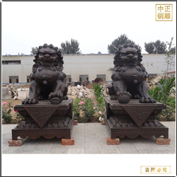 一對(duì)純銅北京銅獅子雕塑