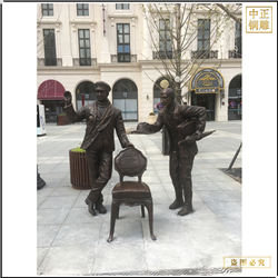 戶(hù)外吹拉彈唱人物銅雕塑